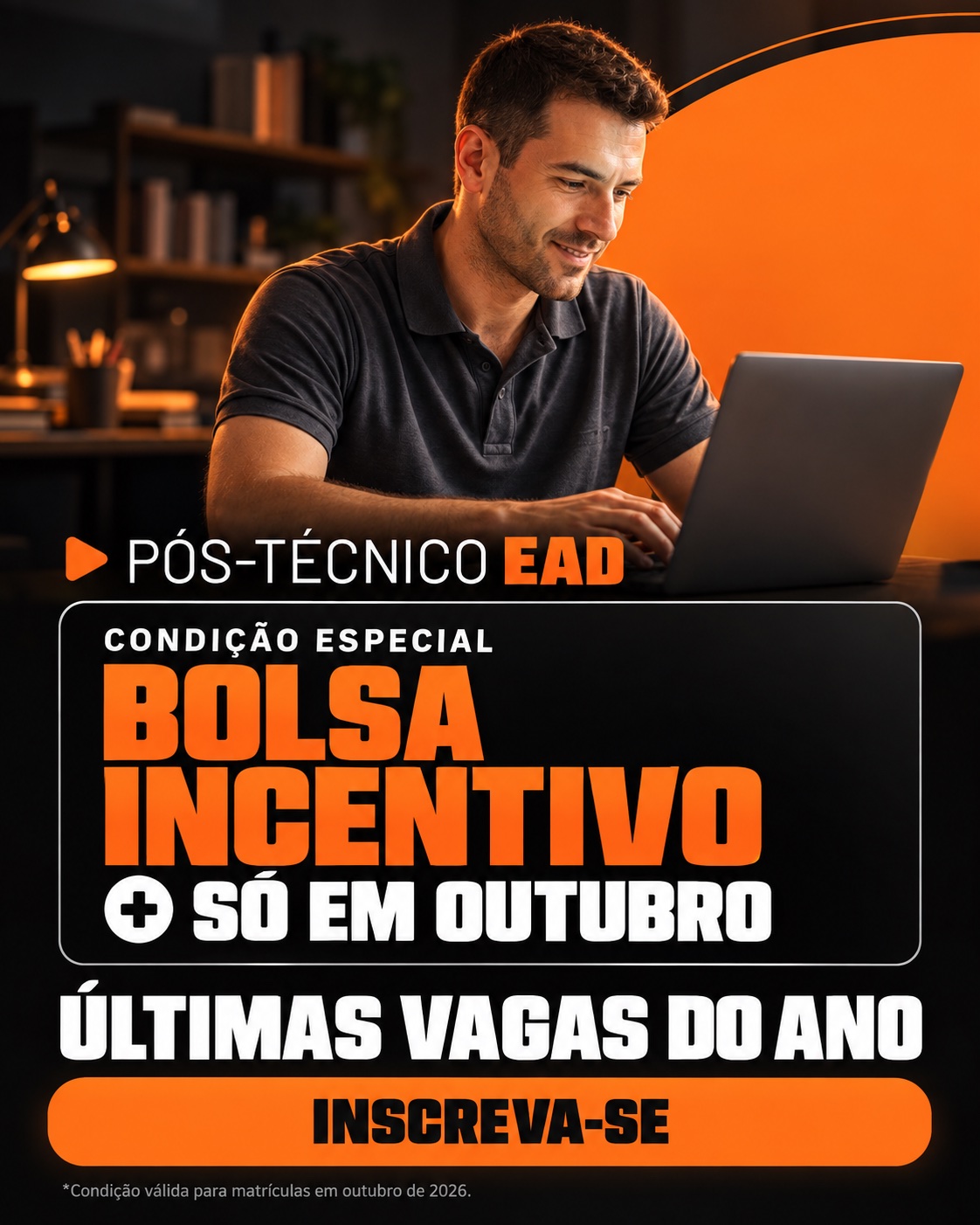 Pós-Técnico EAD da Unicorp — Bolsa Incentivo: condição especial só em outubro. Últimas vagas do ano. Inscreva-se.